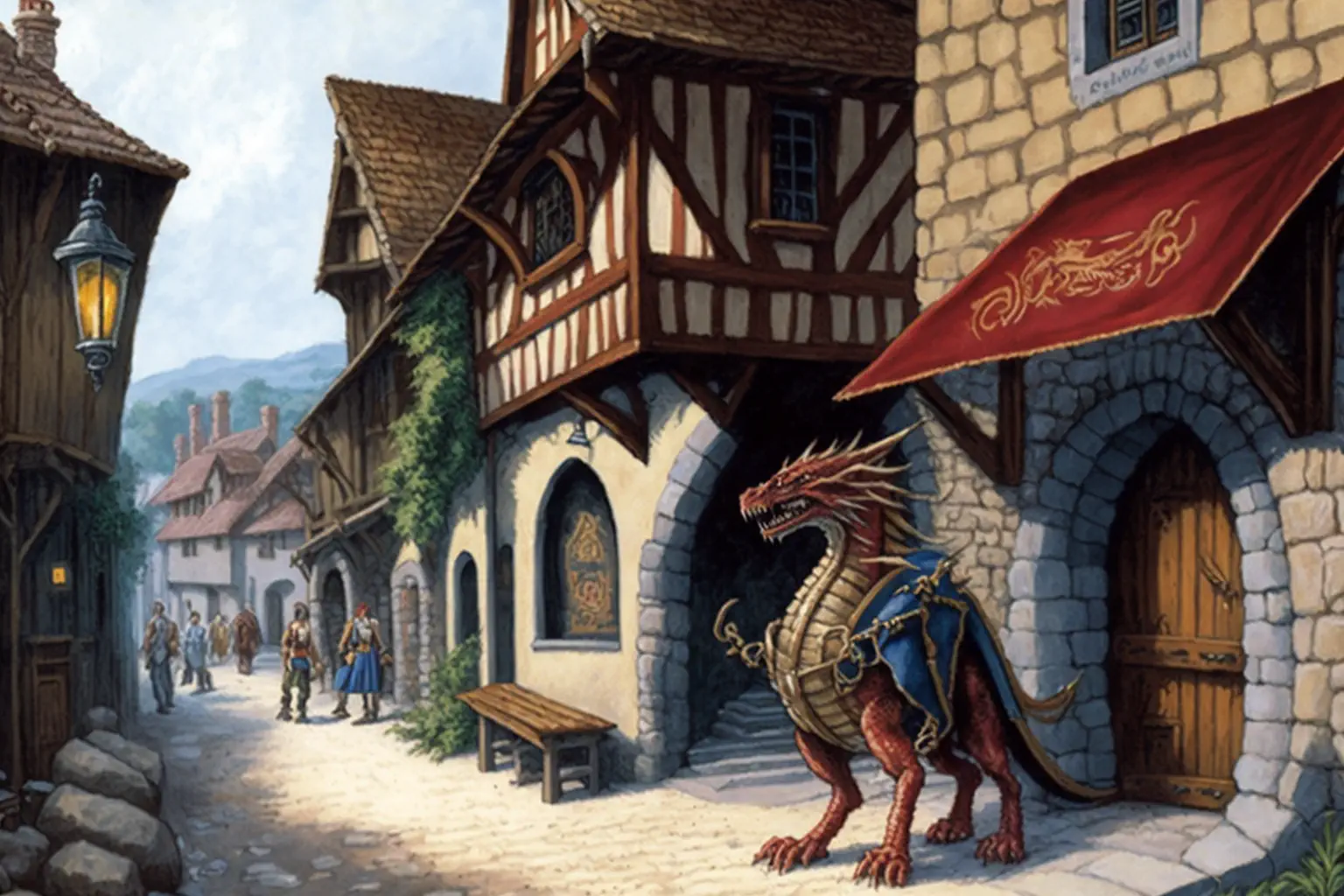 2Drak0nchik_medieval_village_with_several_dragons_walking_in_th_c5a72c44-c24b-4cc5-bdf0-8f41e04bd89e