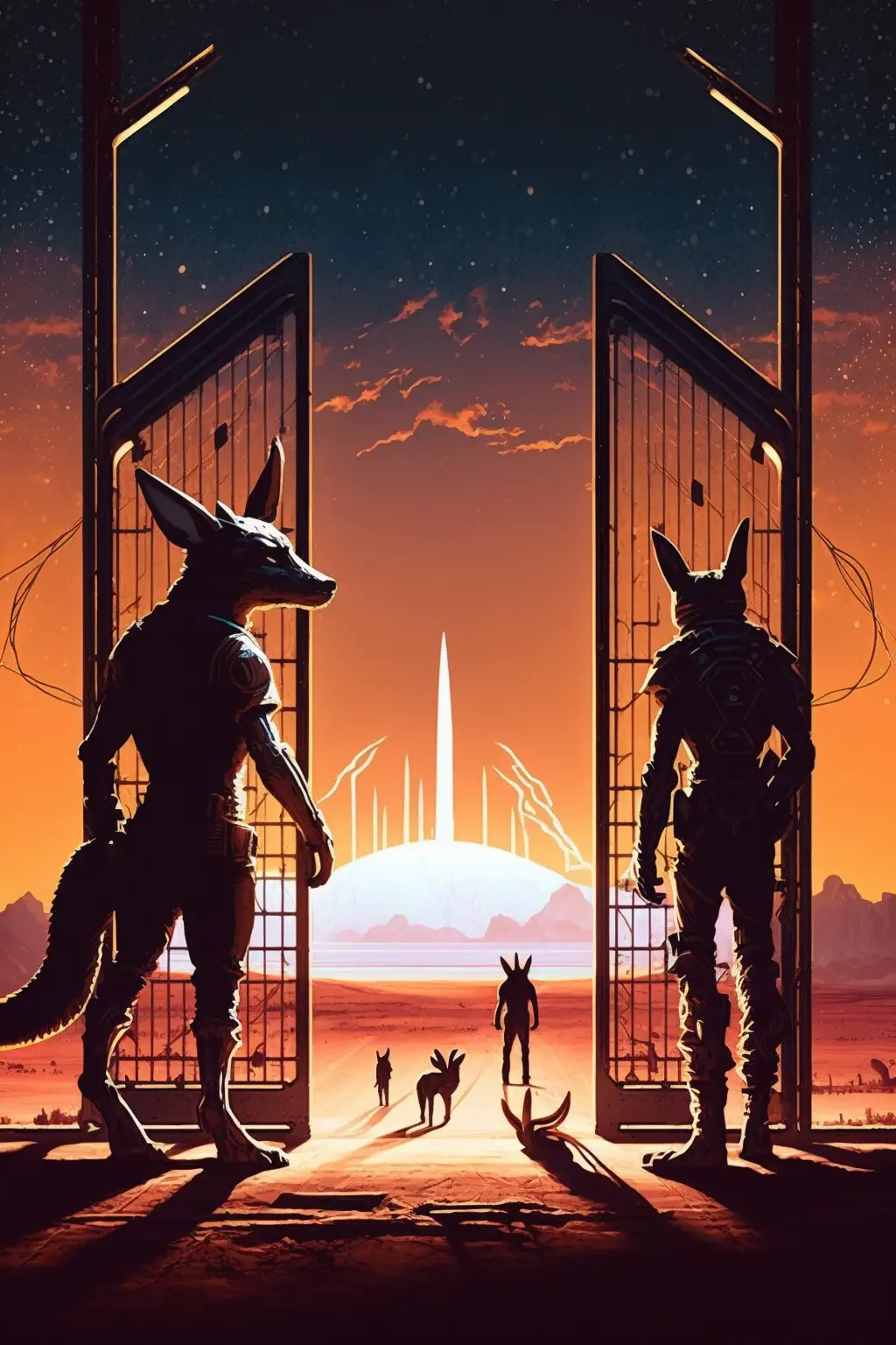 Drak0sha_armed_kangaroo_and_werewolf_are_standing_in_front_of_a_e5f08a66-0255-458c-966b-1f15c11c534c