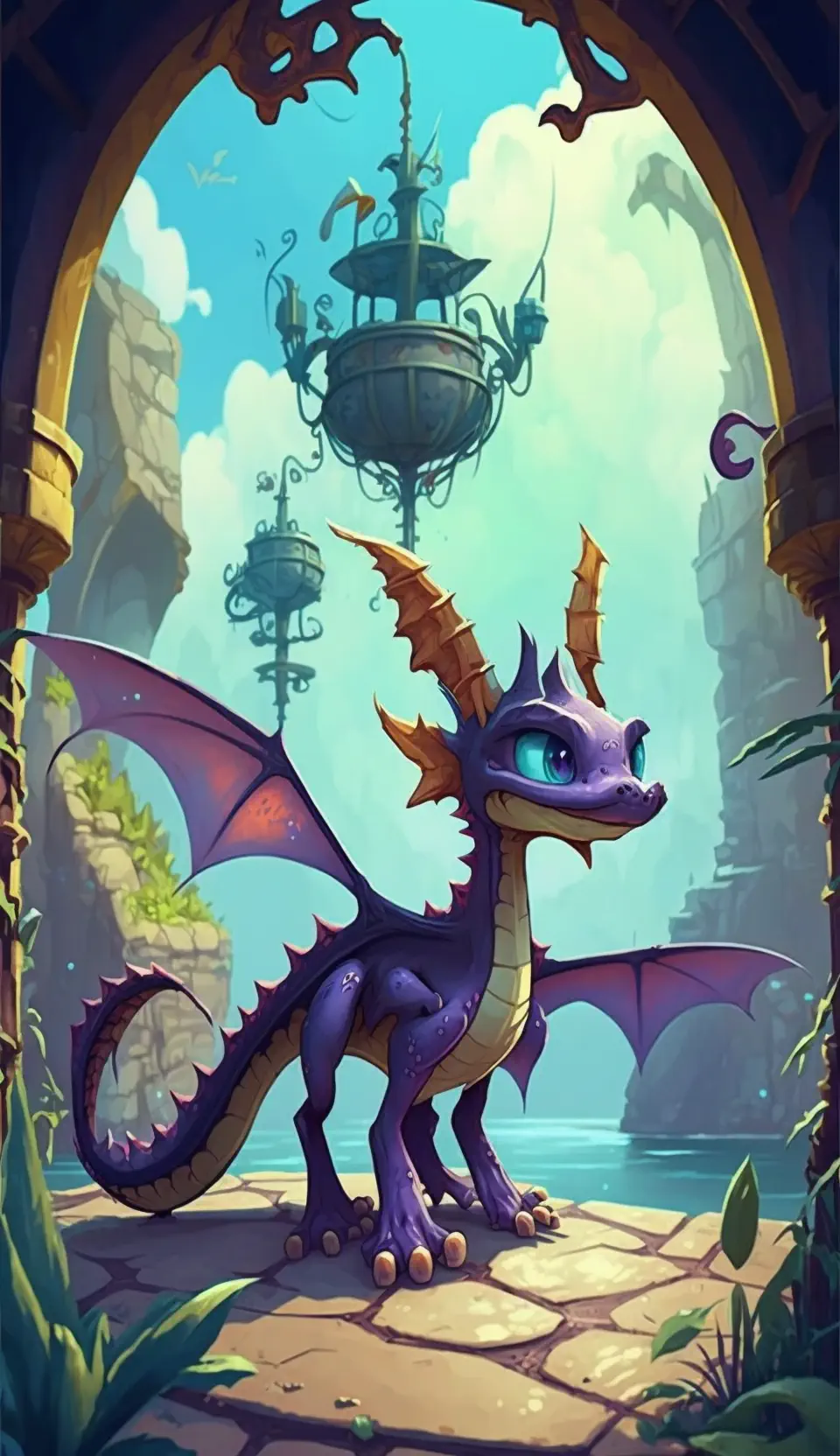 Drakon0_Spyro_the_dragon_with_spread_wings_and_aquarium_in_back_1dc02bbf-3aa1-4985-83f7-58cd9b27892a