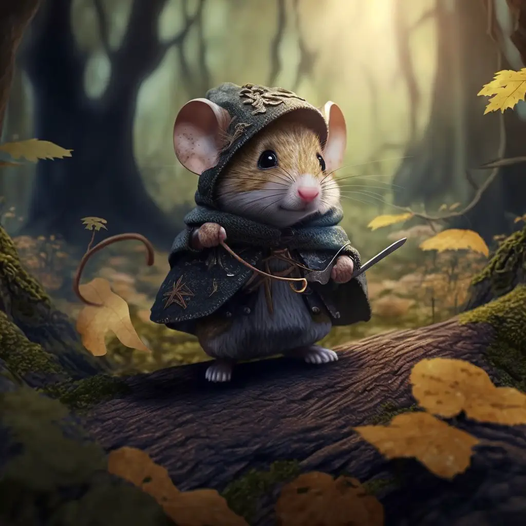 Prtmfxy_brave_mouse_in_the_forest_2a9ab312-ca04-4616-9a9c-b9c1fcd9706b